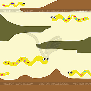 Background with worms - vector EPS clipart