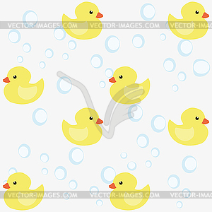 Background of yellow ducklings - vector image