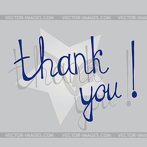 Thank you on gray background - vector image