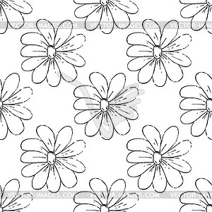 Ornament of large daisies - vector clip art