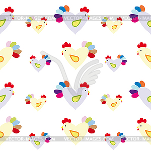 Ornament of figures of cock - vector clip art