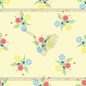 Seamless background of flowers - vector image