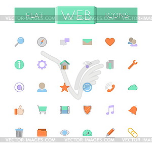 Flat Web Icons - vector EPS clipart