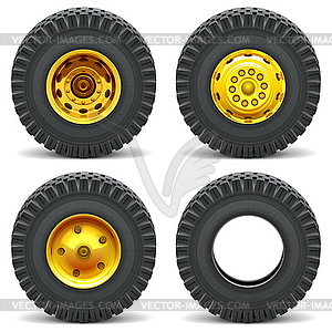 Construction Machines Wheels - vector clip art