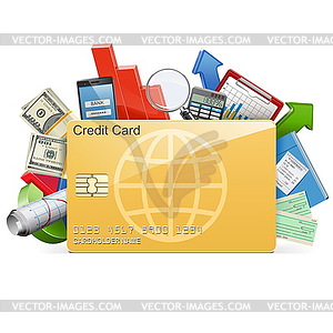 Business Concept with Credit Card - vector clip art