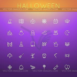 Halloween Line Icons - vector clip art