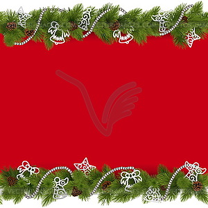 Christmas Border with Beads - royalty-free vector image