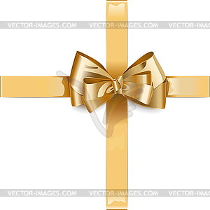 Golden Ribbon with Bow - vector clipart
