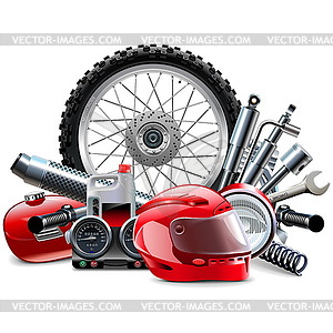 Motorcycle Spares Concept - vector image