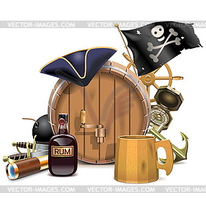 Pirate Bar Concept - vector clipart