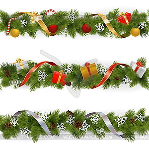 Christmas Border Set  - color vector clipart