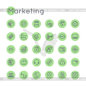 Round Marketing Icons - vector clipart