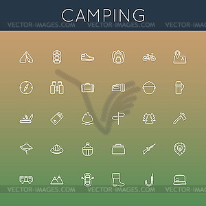 Camping Line Icons - vector clip art