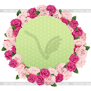 Flower Wreath with Greeting Card - vector image