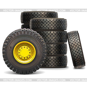 Old Tractor Wheel Set - vector image