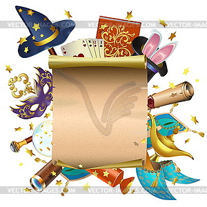 Magic Concept with Scroll - vector clipart