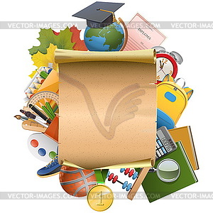 Education Concept with Scroll - vector clipart / vector image