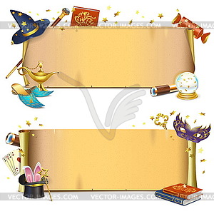 Magic Paper Scrolls - vector EPS clipart