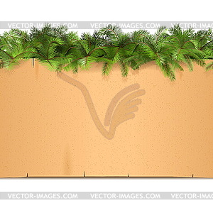 Paper Border with Palm - vector clipart