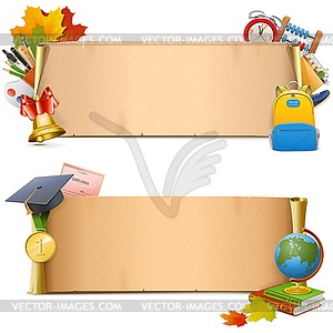 School Paper Scrolls - vector clip art