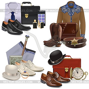 Male Fashion Accessories Set  - royalty-free vector image