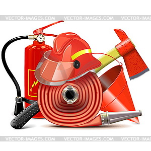 Fire Prevention Equipment Concept - vector clip art