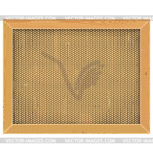 Wooden Frame with Sackcloth - vector image