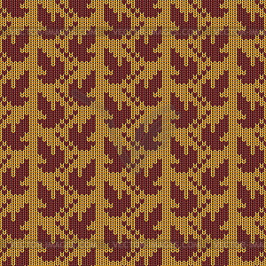 Autumn Knitted Pattern  - vector clipart