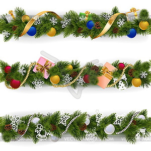 Christmas Border Set  - vector image