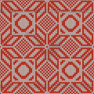 Winter Knitted Pattern  - color vector clipart