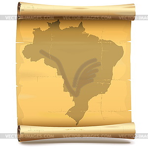 Paper Scroll with Brazil - vector clipart