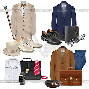 Male Fashion Accessories Set  - vector clipart