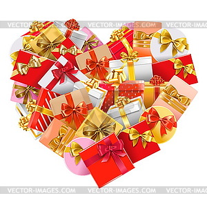 Подарки Сердце - векторный клипарт