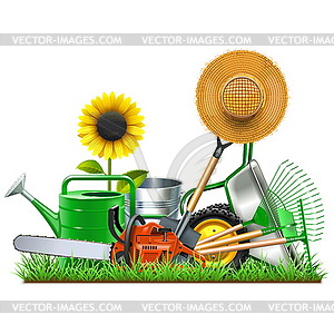 Garden Accessories Concept - vector image