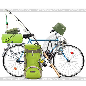 Fishing Bicycle - vector clip art