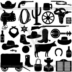 Cowboy Pictograms - vector clipart