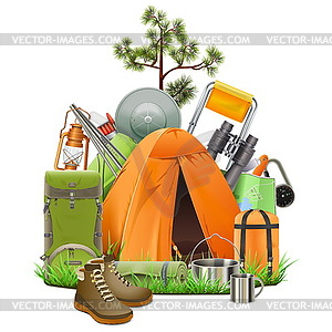 Camping Tent - vector clip art