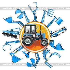 Tractor Equipment Concept - vector clipart