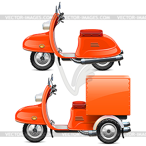 Оранжевые скутеры - векторный клипарт Royalty-Free