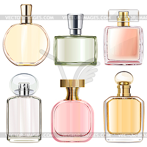 Female Perfume Bottles - vector EPS clipart