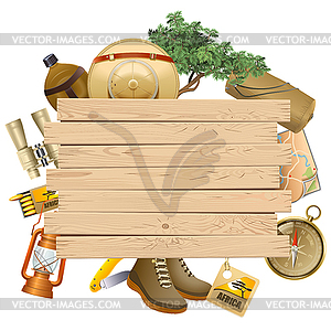 Safari Concept with Yellow Plank - royalty-free vector clipart