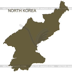 North Korea Contour - vector image