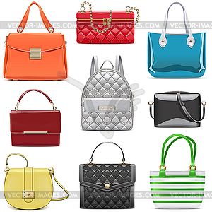 Модные женские сумочки - векторное изображение