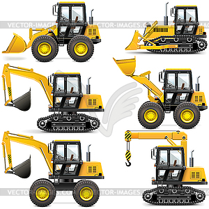 Yellow Construction Machinery - royalty-free vector clipart