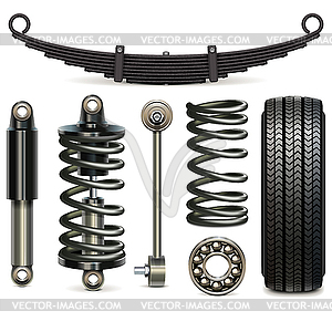 Car Suspension Parts - vector image