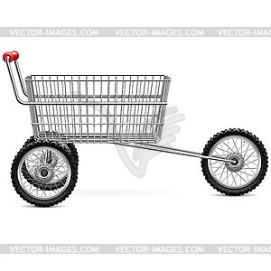 Supermarket Trolley for Bikers - vector clip art