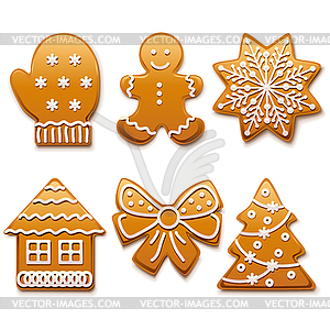 Christmas Gingerbread Icons - vector image