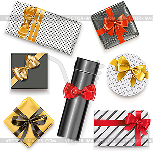 Gift Boxes Icons - color vector clipart