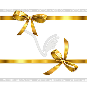 Golden Bow with Ribbon - vector clip art