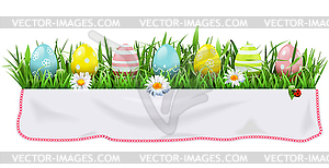 Easter Concept with Tablecloth - vector image